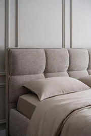 Riviera Fully Upholstered Platform Bed, view 2 – Dune & Pine